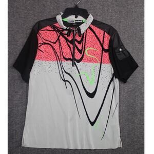 Jamie Sadock Polo Shirt Women's XL Abstract Performance 1/4 Zip